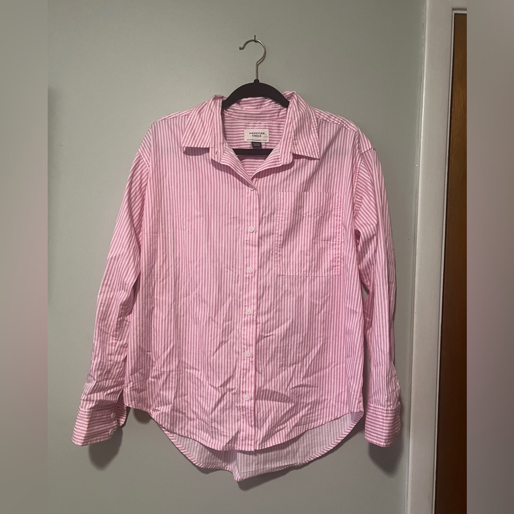 American Eagle Oversized Button Down Shirt Women‎ Size XS